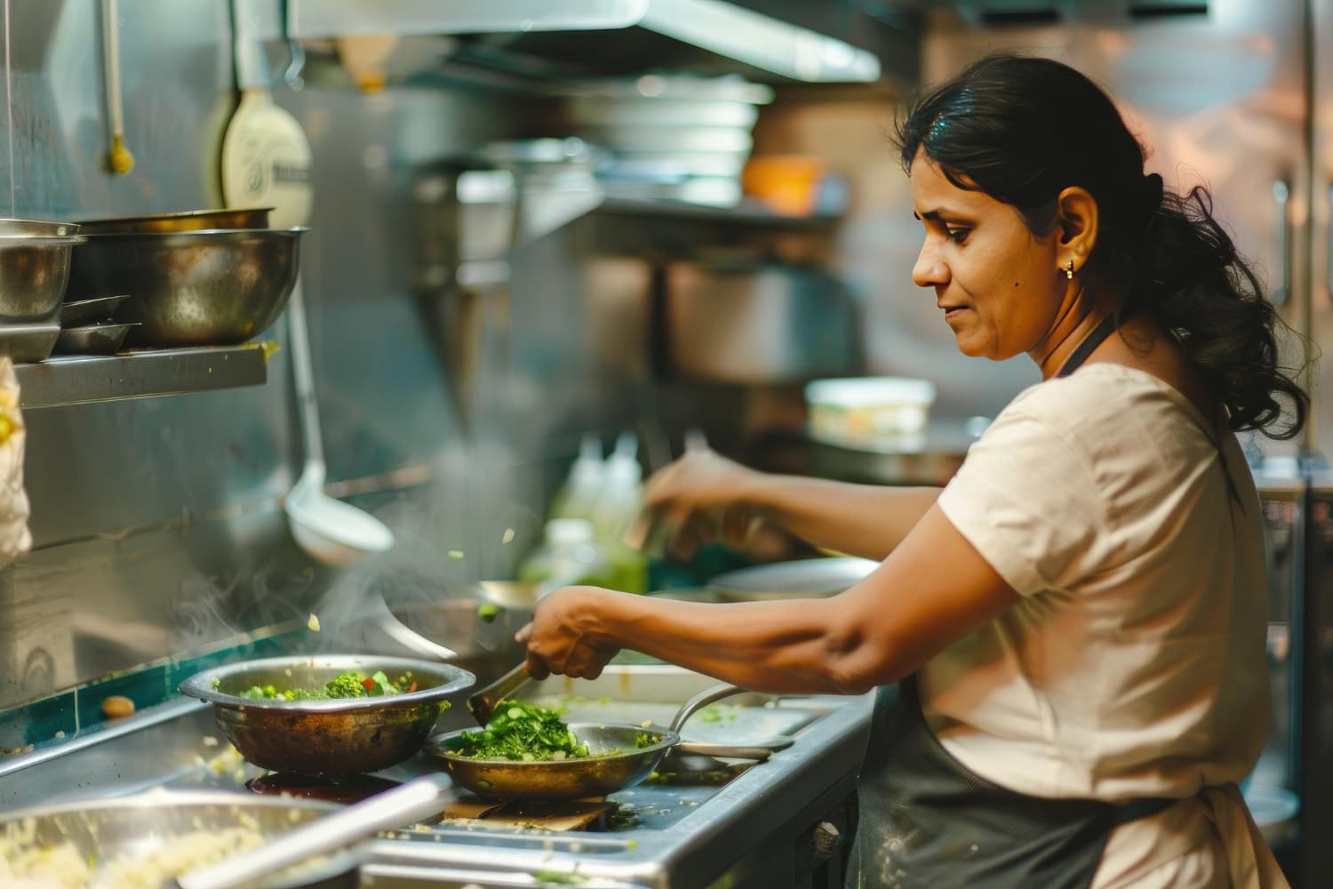 Delicious Indian food spread with various curries, rice, and traditional dishes